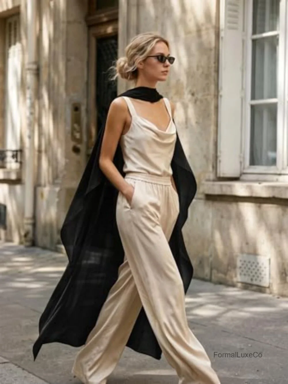 Women's Long Cape Shawl Sheer Chiffon Bridal Cover Up Poncho Wrap